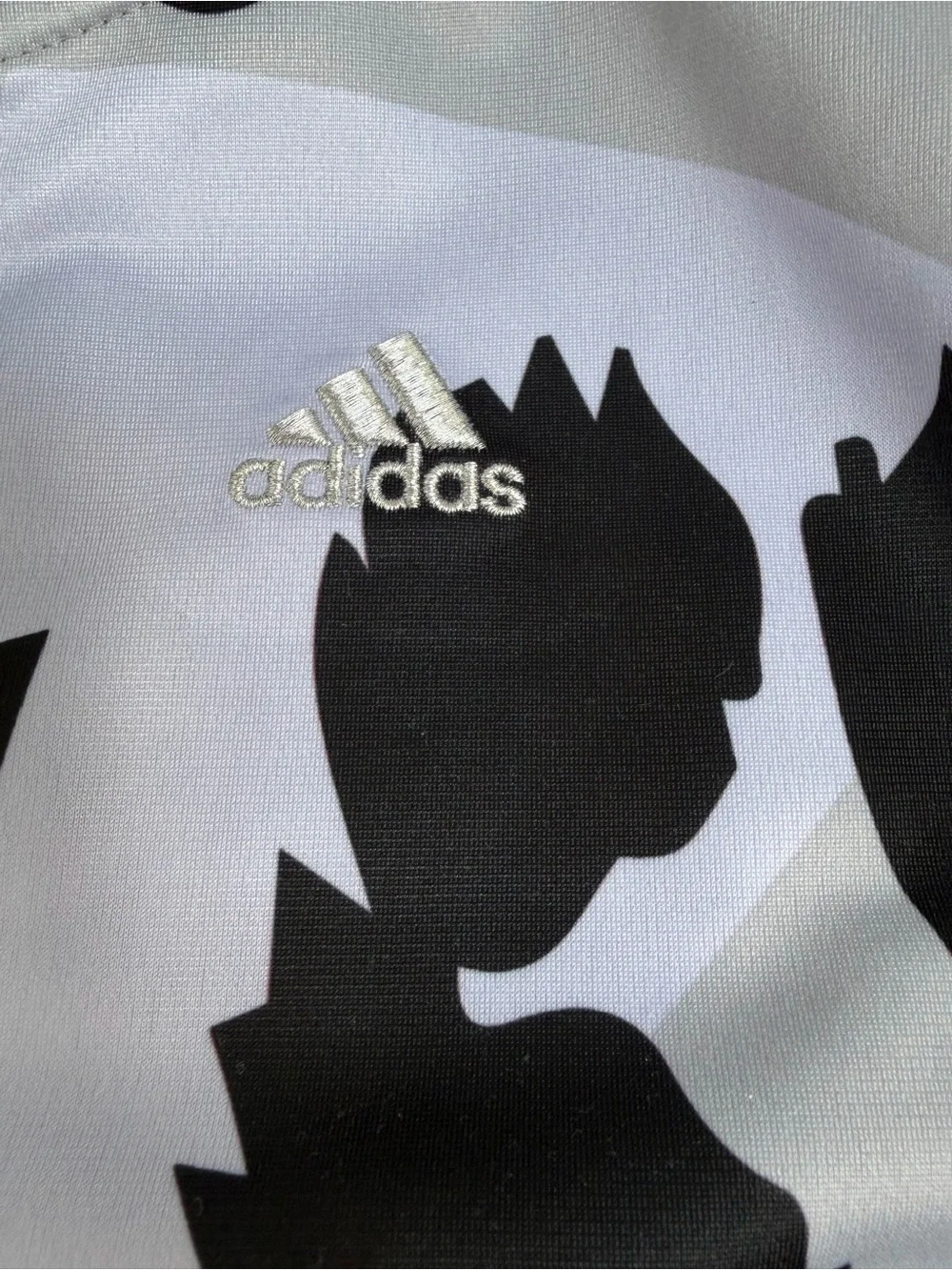 adidas Light Gray and Mint Abstract Girls Zip Jacket